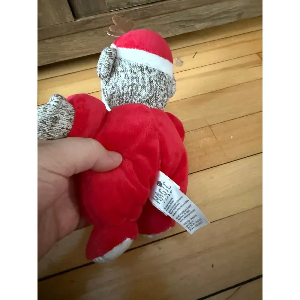 Sock monkey‎ my first Christmas infant lovey rattle plush toy